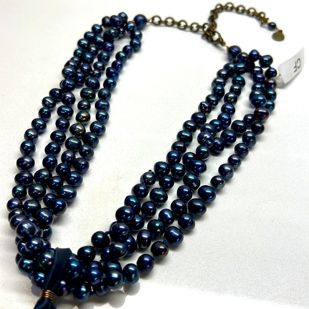 Blue Fresh Water Pearl Necklace